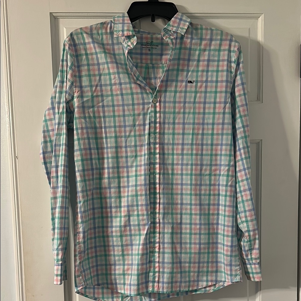 Vineyard Vines Youth Pastel Plaid Shirt